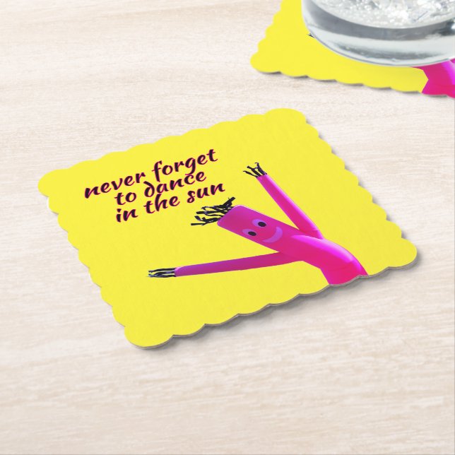 Pink Sun Dancer Paper Coaster (Angled)