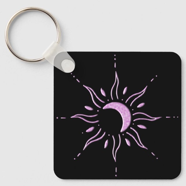 Pink Sun  Key Ring (Front)