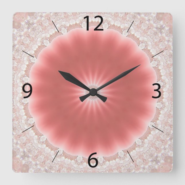 Pink Sun Wall Clock (Front)