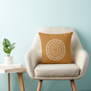 Pink Sunburst Abstract Spiral Cushion
