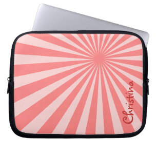 Pink Sunburst "Add Your Name" Laptop Sleeve