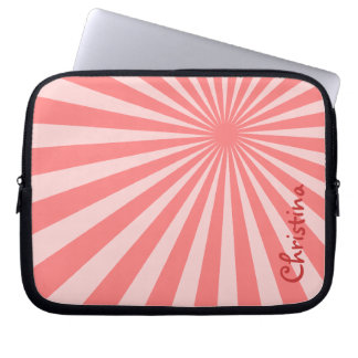 Pink Sunburst "Add Your Name" Laptop Sleeve
