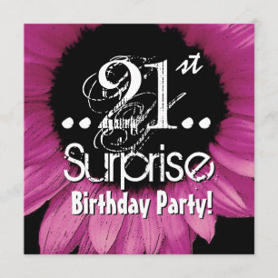 Pink Sunflower 21st Surprise Birthday Template