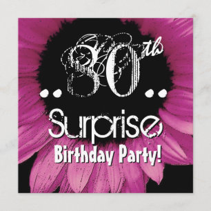 Pink Sunflower 80th Surprise Birthday Template