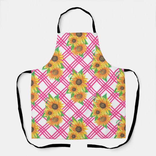 Pink Sunflower Apron (Front)