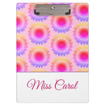 Pink Sunflower Clipboard