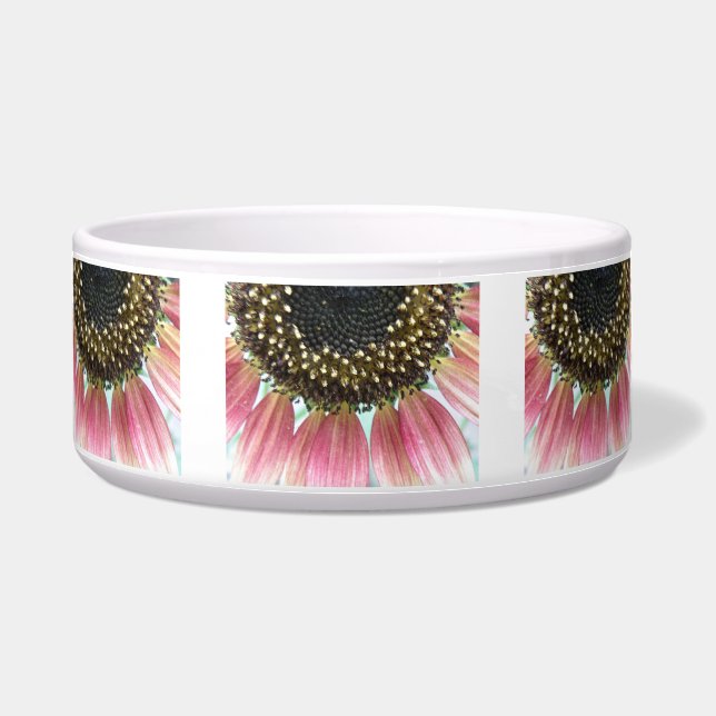 Pink Sunflower Dog Bowl (Front)