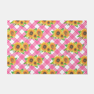 Pink Sunflower Doormat