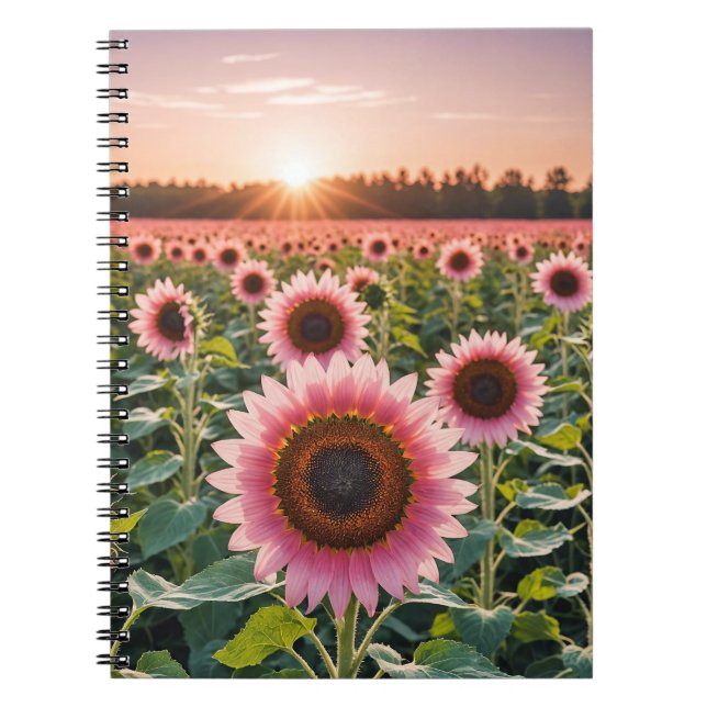 Pink Sunflower Field Notebook (Front)