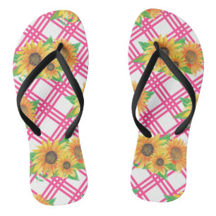 Pink Sunflower Thongs