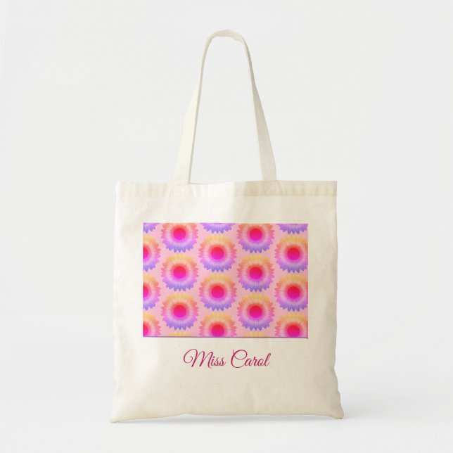 Pink Sunflower Tote Bag (Front)
