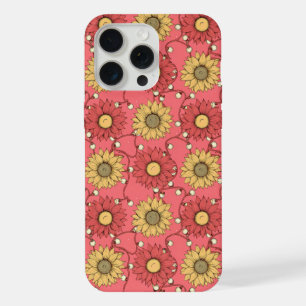 Pink Sunflowers Christmas iPhone 15 Pro Max Case