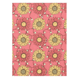 Pink Sunflowers Christmas Tablecloth