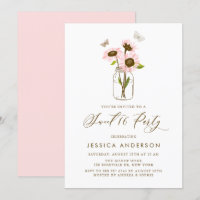 Pink Sunflowers in Mason Jar Rustic Sweet Sixteen