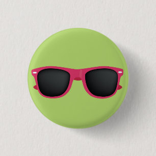 Pink Sunglasses 3 Cm Round Badge