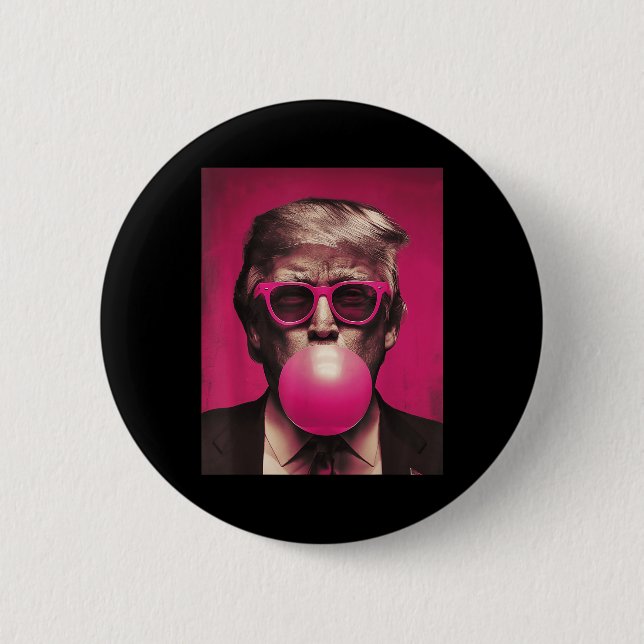 Pink Sungles Trump Bubble Gum  6 Cm Round Badge (Front)