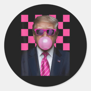 Pink Sungles Trump Bubble Gum Shirt 2024 Vote Pres Classic Round Sticker