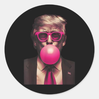 Pink Sungles Trump Bubble Gum Shirt 2024 Vote Pres Classic Round Sticker