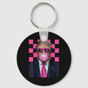 Pink Sungles Trump Bubble Gum Shirt 2024 Vote Pres Key Ring