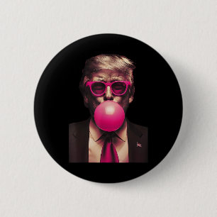 Pink Sungles Trump Bubble Gum Shirt Vote President 6 Cm Round Badge