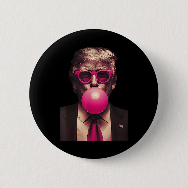 Pink Sungles Trump Bubble Gum Shirt Vote President 6 Cm Round Badge (Front)