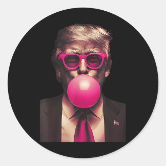 Pink Sungles Trump Bubble Gum Shirt Vote President Classic Round Sticker