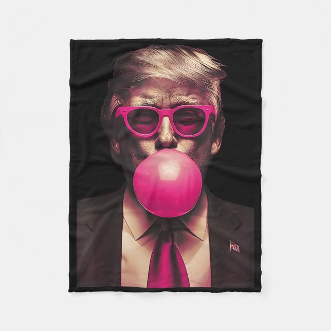 Pink Sungles Trump Bubble Gum Shirt Vote President Fleece Blanket (Front)