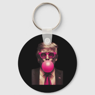 Pink Sungles Trump Bubble Gum Shirt Vote President Key Ring