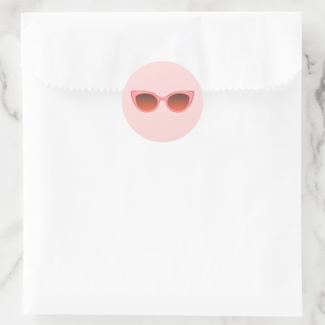 Pink Sunnies, Cat Eye Sunglasses, Feminine Shades Classic Round Sticker (Bag)