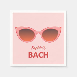 Pink Sunnies, Cat Eye Sunglasses, Feminine Shades Napkin