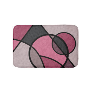 Pink sunrise , abstract bath mat