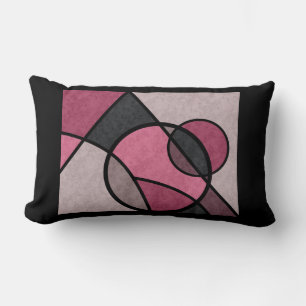 Pink sunrise , abstract lumbar cushion