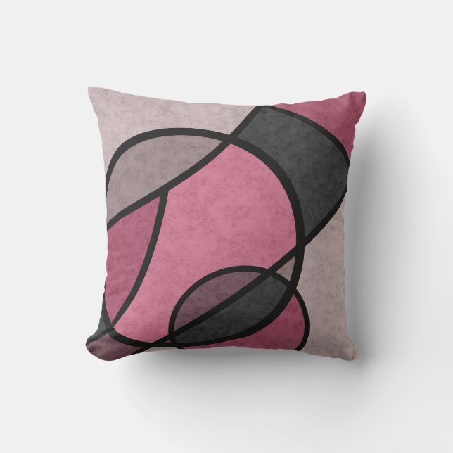 Pink sunrise , abstract outdoor cushion (Front)