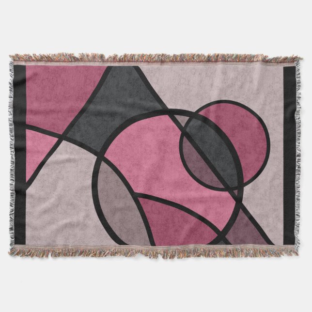 Pink sunrise , abstract throw blanket (Front)