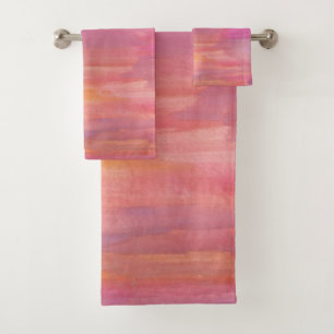 Pink Sunrise Bath Towel Set