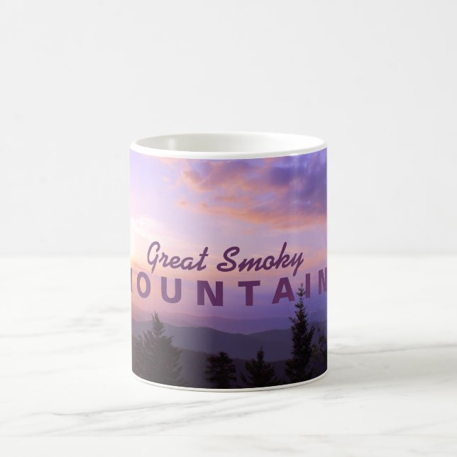 Pink Sunrise - Great Smoky Mountains Coffee Mug (Center)