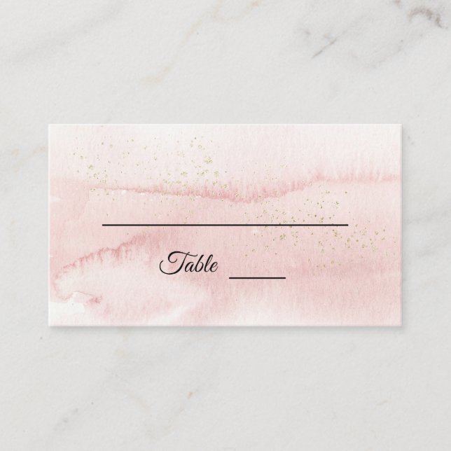 Pink Sunrise Mountain Coordinate Place Card (Front)