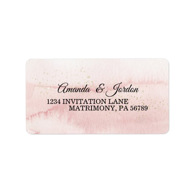 Pink Sunrise Mountain Coordinate RSVP Address Label (Front)