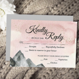 Pink Sunrise Mountain Response Card meal choice