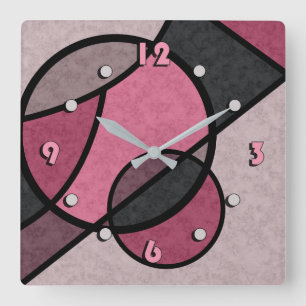 Pink sunrise square wall clock