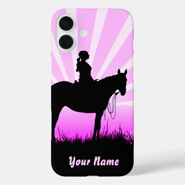 Pink Sunset Cowgirl IPhone cases (Back)