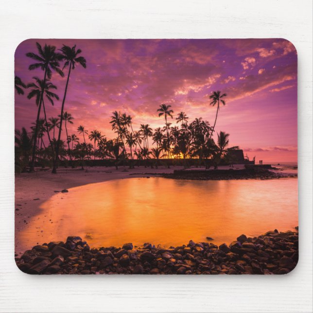 Pink Sunset Of Hawaii Beach Mouse Pad (Front)