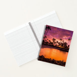 Pink Sunset Of Hawaii Beach Notebook