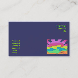 Pink Sunset on Golden Sand Business Card Template