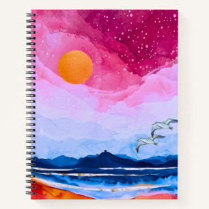 Pink Sunset over Lake Vista  Notebook