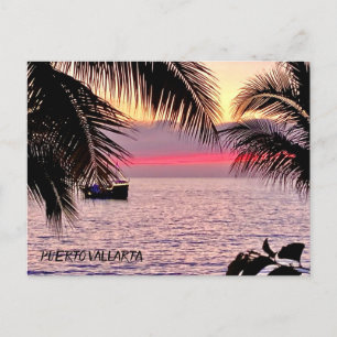 Pink Sunset Puerto Vallarta Postcard