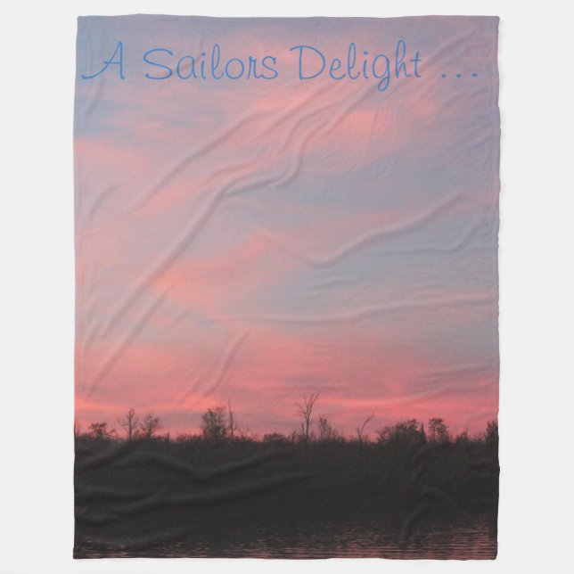 Pink Sunset Sky Fleece Blanket (Front)