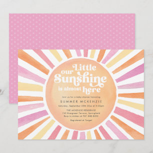 Pink Sunshine Baby Shower Invitation