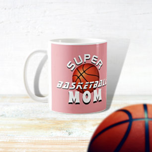 Pink Super Basketball Ball Mum Sporty Mother  Coffee Mug