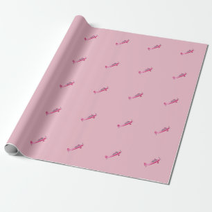 Pink Super Decathlon Aeroplane Wrapping Paper